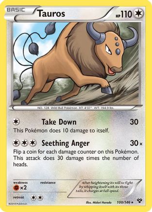 XY Base Set 100/146 Tauros - Rare