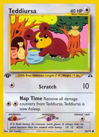 Neo Discovery 065/75 Teddiursa - 1st Edition - Common
