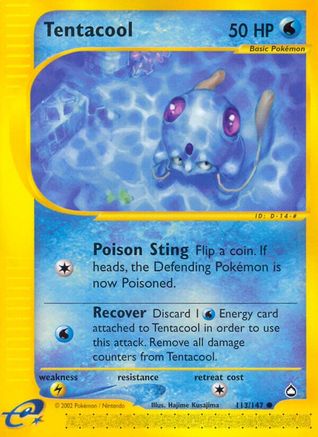Aquapolis 113/147 Tentacool - Reverse Holofoil - Common