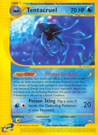 Aquapolis 038 Tentacruel - Reverse Holofoil - Rare