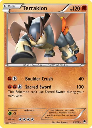 Emerging Powers 063 Terrakion - Reverse Holofoil - Holo Rare