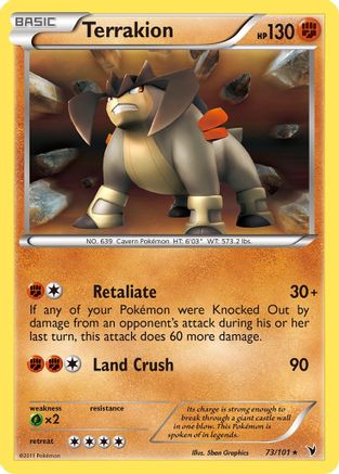 Noble Victories 073 Terrakion - Holofoil - Holo Rare