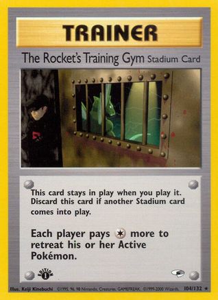 Gym Heroes 104/132 The Rocket's Training Gym - 1st Edition - Rare