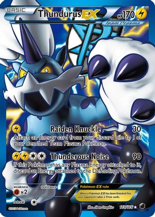 Plasma Freeze 110 Thundurus EX (Team Plasma) (110 Full Art) - Holofoil - Ultra Rare