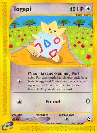 Aquapolis 114/147 Togepi - Reverse Holofoil - Common