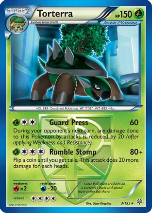 Plasma Storm 003 Torterra (Team Plasma) - Rare