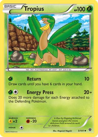 Plasma Blast 005/101 Tropius - Reverse Holofoil - Uncommon