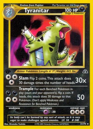Neo Discovery 031/75 Tyranitar (31) - 1st Edition - Rare