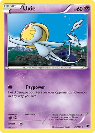 Plasma Blast 036 Uxie - Reverse Holofoil - Rare