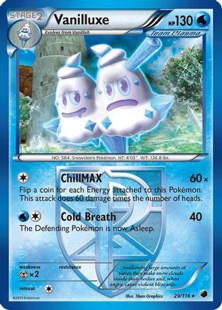 Plasma Freeze 029 Vanilluxe (Team Plasma) - Reverse Holofoil - Rare