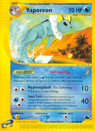 Skyridge 033 Vaporeon - Reverse Holofoil - Rare