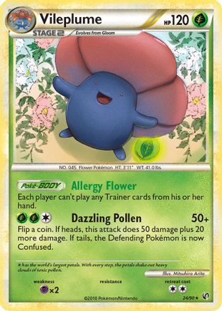 Undaunted Vileplume - Reverse Holofoil - Rare