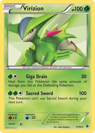 Emerging Powers 017 Virizion - Reverse Holofoil - Holo Rare