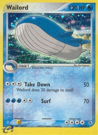 Ruby and Sapphire /109 Wailord - Reverse Holofoil - Holo Rare