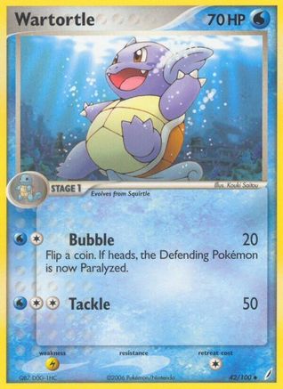 Crystal Guardians /100 Wartortle - 042/100 - Reverse Holofoil - Uncommon