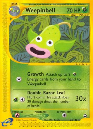 Aquapolis 065 Weepinbell - Reverse Holofoil - Uncommon