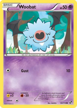 Black and White 050 Woobat - Reverse Holofoil - Common