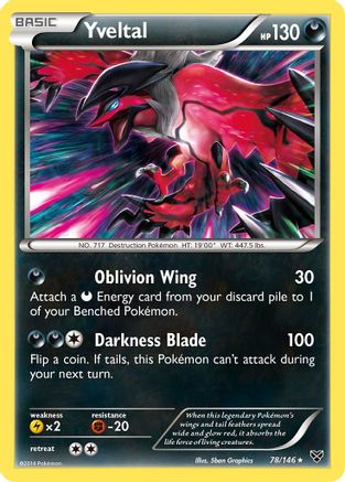 XY Base Set 078/146 Yveltal - Rare