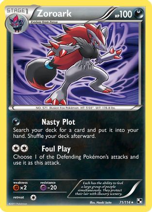 Black and White 071/114 Zoroark - Reverse Holofoil - Holo Rare