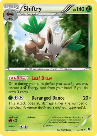 XY Flashfire 007 Shiftry - Reverse Holofoil - Holo Rare