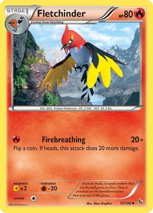 XY Flashfire 017 Fletchinder - Uncommon