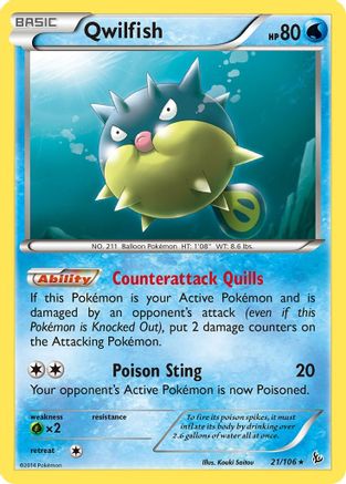 XY Flashfire 021 Qwilfish - Rare