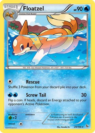 XY Flashfire 029/106 Floatzel - Reverse Holofoil - Rare