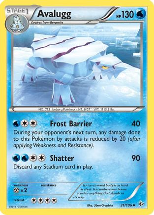 XY Flashfire 031 Avalugg - Reverse Holofoil - Uncommon