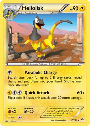 XY Flashfire 037 Heliolisk - Reverse Holofoil - Rare