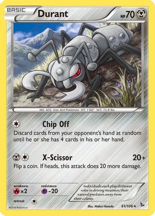 XY Flashfire 061 Durant - Reverse Holofoil - Rare