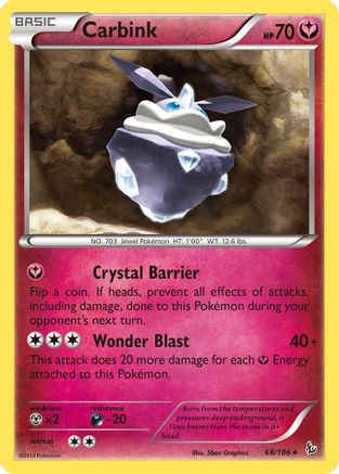 XY Flashfire 068/106 Carbink - Holofoil - Holo Rare