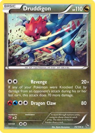 XY Flashfire 070/106 Druddigon - Reverse Holofoil - Holo Rare