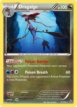 XY Flashfire 071/106 Dragalge - Reverse Holofoil - Rare