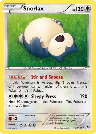 XY Flashfire 080/106 Snorlax - Rare