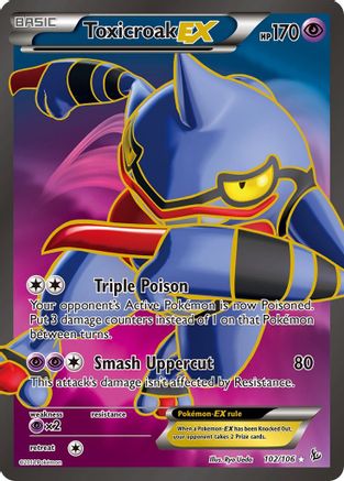 XY Flashfire 102 Toxicroak EX (102 Full Art) - Holofoil - Ultra Rare