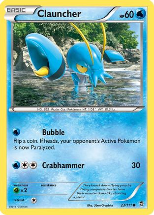 XY Furious Fists 023 Clauncher - Reverse Holofoil - Common