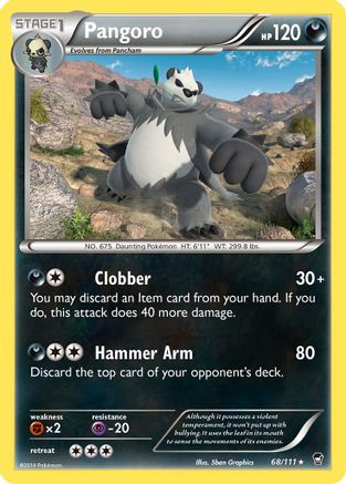 XY Furious Fists 068 Pangoro - Reverse Holofoil - Rare