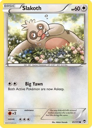 XY Furious Fists 081 Slakoth - Reverse Holofoil - Common