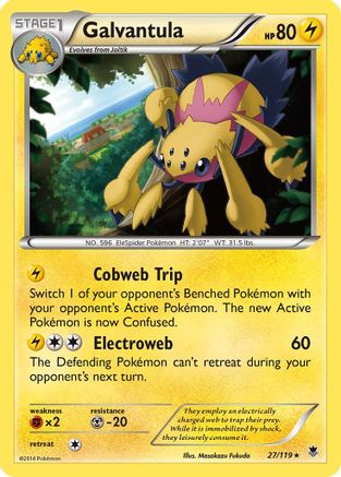 XY Phantom Forces 027 Galvantula - Reverse Holofoil - Rare