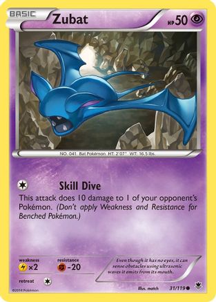XY Phantom Forces 031/119 Zubat - Reverse Holofoil - Common