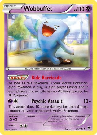 XY Phantom Forces 036/119 Wobbuffet - Reverse Holofoil - Uncommon