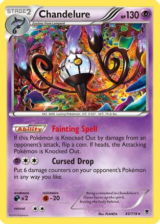 XY Phantom Forces 043/119 Chandelure - Holofoil - Holo Rare