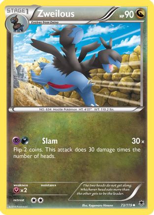 XY Phantom Forces 073 Zweilous - Reverse Holofoil - Uncommon