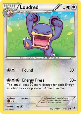 XY Phantom Forces 084 Loudred - Reverse Holofoil - Uncommon