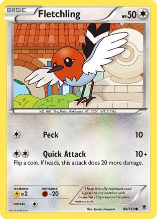 XY Phantom Forces 089 Fletchling - Reverse Holofoil - Common