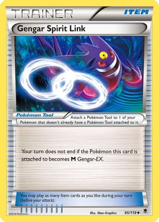 XY Phantom Forces 095/119 Gengar Spirit Link - Reverse Holofoil - Uncommon