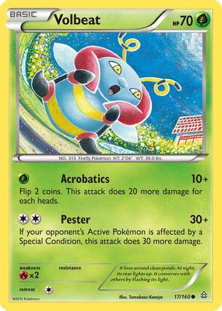 XY Primal Clash 017/160 Volbeat - Reverse Holofoil - Common
