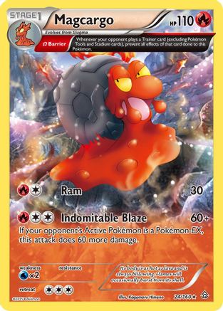 XY Primal Clash 024/160 Magcargo (Omega) - Reverse Holofoil - Rare