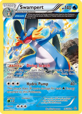 XY Primal Clash 036/160 Swampert (Alpha) - Holofoil - Holo Rare
