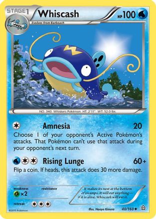 XY Primal Clash 040 Whiscash - Reverse Holofoil - Uncommon
